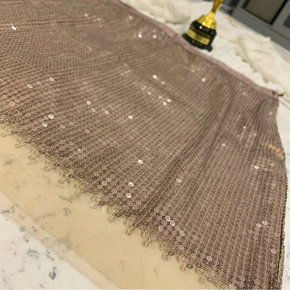 🇫🇷 PROMOD Glamorous High-Waist Stretchable Sequins Skirt - Picture 10 of 11